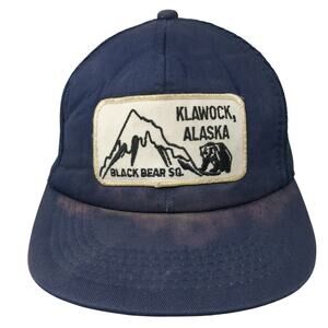Black Bear Sq. Klawock, Alaska Snapback Trucker Hat Blue One Size Cardinal